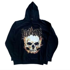 SAD BOYS FLAMING SKULL HOODIE